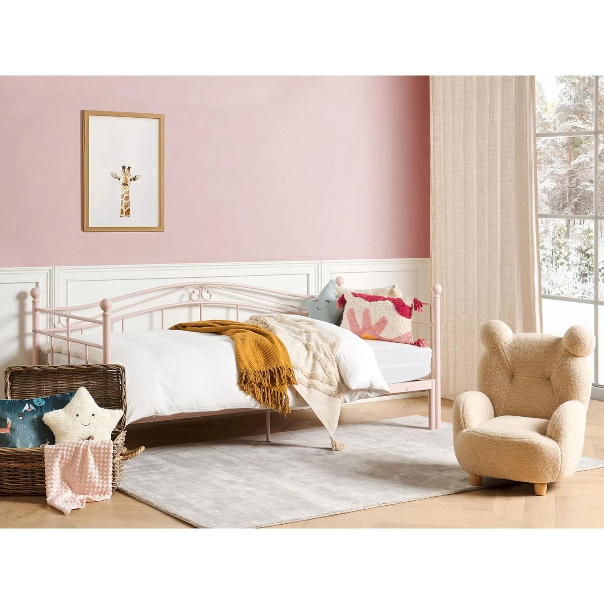 Beliani - TULLE - Eenpersoonsbed - Roze - 90 X 200 Cm - Metaal - Afbeelding 2