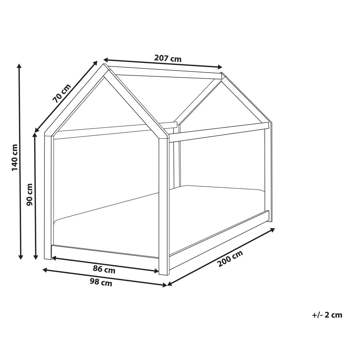 Beliani - TOSSE - Kinderbed - Wit - 90 X 200 Cm - Hout - Afbeelding 7
