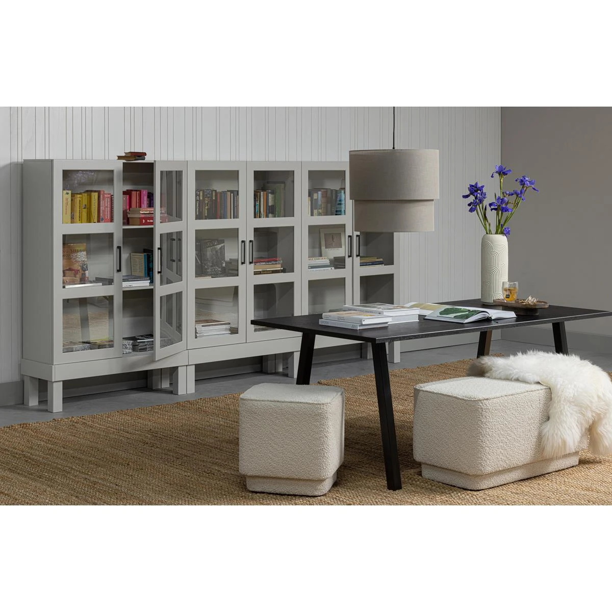 Basiclabel Lus Bankje - Boucle - Off White - 47x90x42 - Afbeelding 4