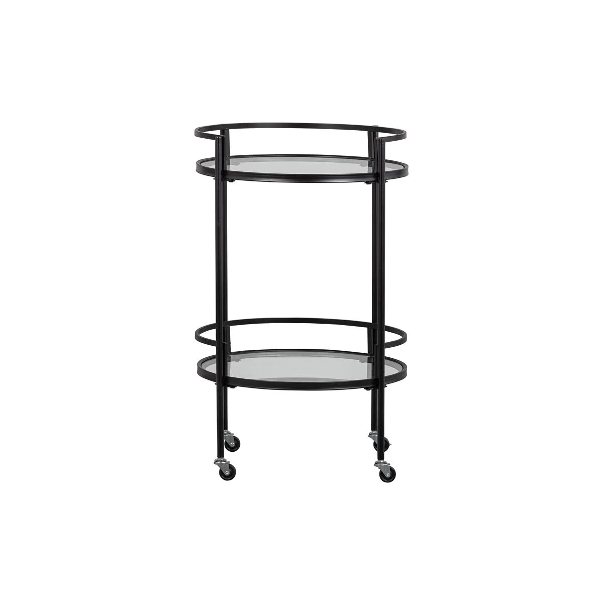 WOOOD Exclusive Zora Trolley - Metaal|Glas - Zwart - 79x50x50 - Afbeelding 2