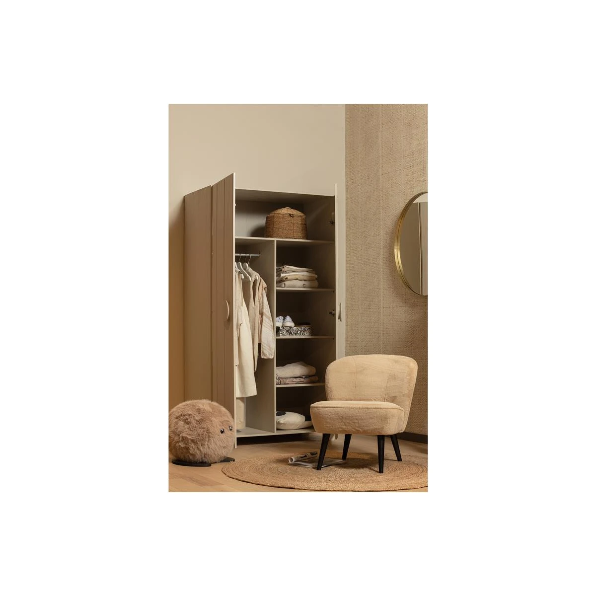 WOOOD 2-Drs Kast Noah - Grenen - Dust - 200x110x55 - Afbeelding 7