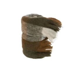 J-Line Plaid Geruit - Polyester - Bruin| Beige - 180 X 130 Cm