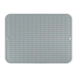 QUVIO Afdruipmat - Silicoon - Grijs