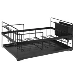 QUVIO Afdruiprek Metaal - Zwart