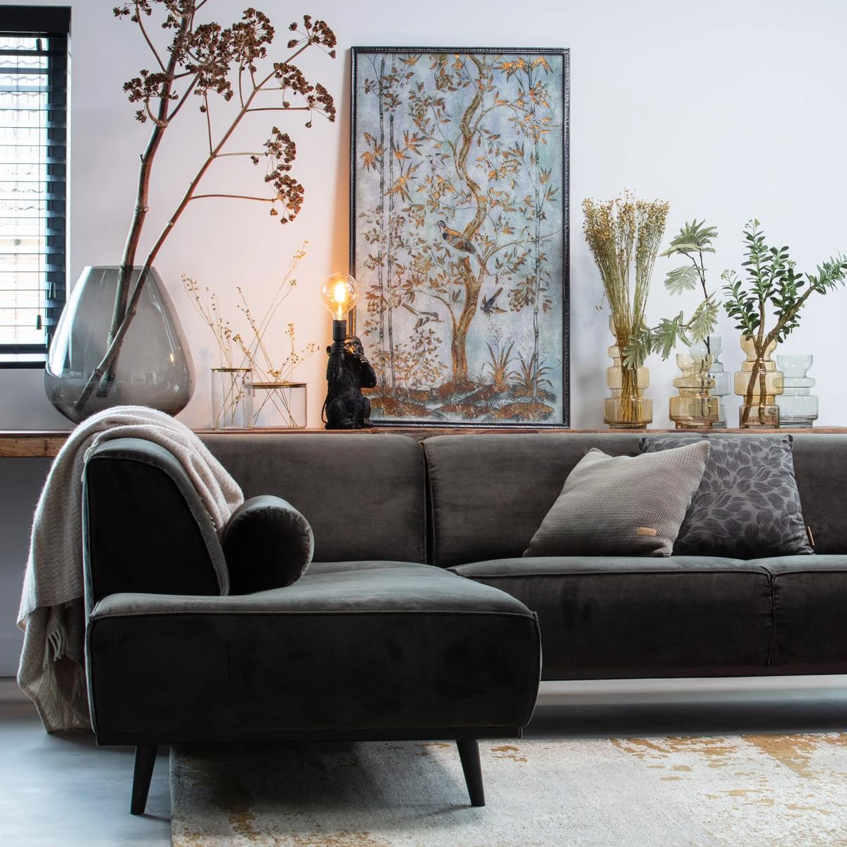 BePureHome Statement Hoekbank Rechts - Fluweel - Warm Green - Afbeelding 2