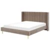 Beliani - VILLETTE - Tweepersoonsbed - Taupe - 180 X 200 Cm - Fluweel