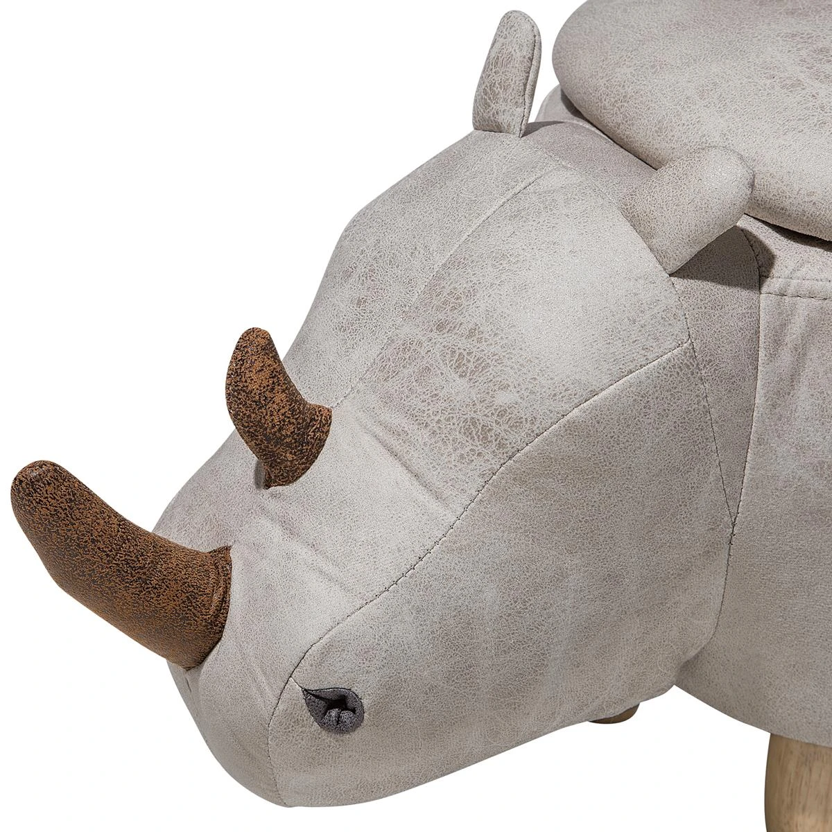 Beliani - RHINO - Hocker - Grijs - Kunstleer - Afbeelding 7