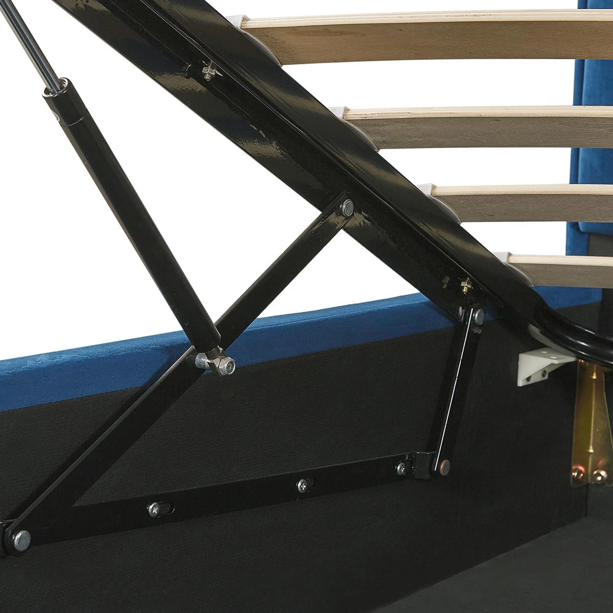 Beliani-SEZANNE -Bed Met Opbergruimte-Blauw-140 X 200 Cm-Fluweel - Afbeelding 9