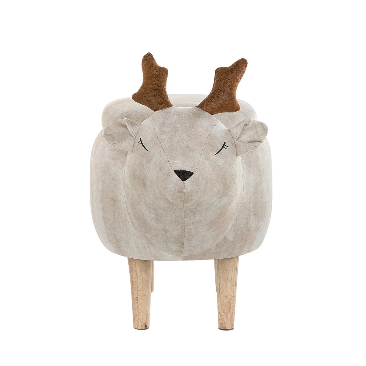 Beliani - REINDEER - Hocker - Beige - Polyester - Afbeelding 5
