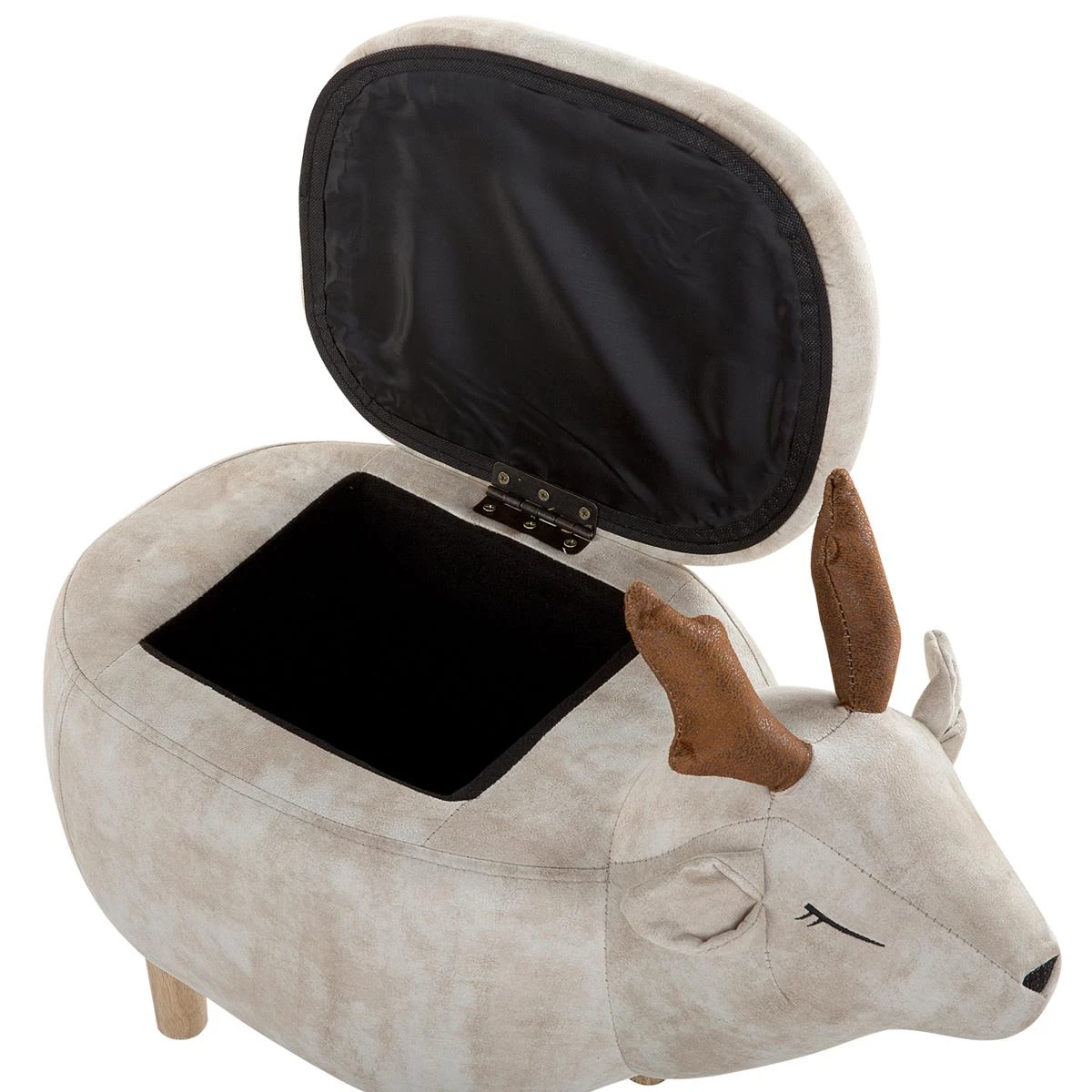 Beliani - REINDEER - Hocker - Beige - Polyester - Afbeelding 8