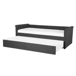Beliani - LIBOURNE - Onderschuifbed - Grijs - 90 X 200 Cm - Polyester