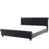Beliani - AVALLON - Tweepersoonsbed - Zwart - 180 X 200 Cm - Fluweel