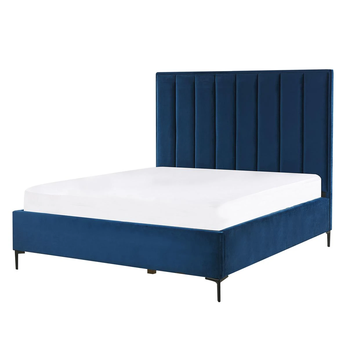 Beliani-SEZANNE -Bed Met Opbergruimte-Blauw-140 X 200 Cm-Fluweel - Afbeelding 4