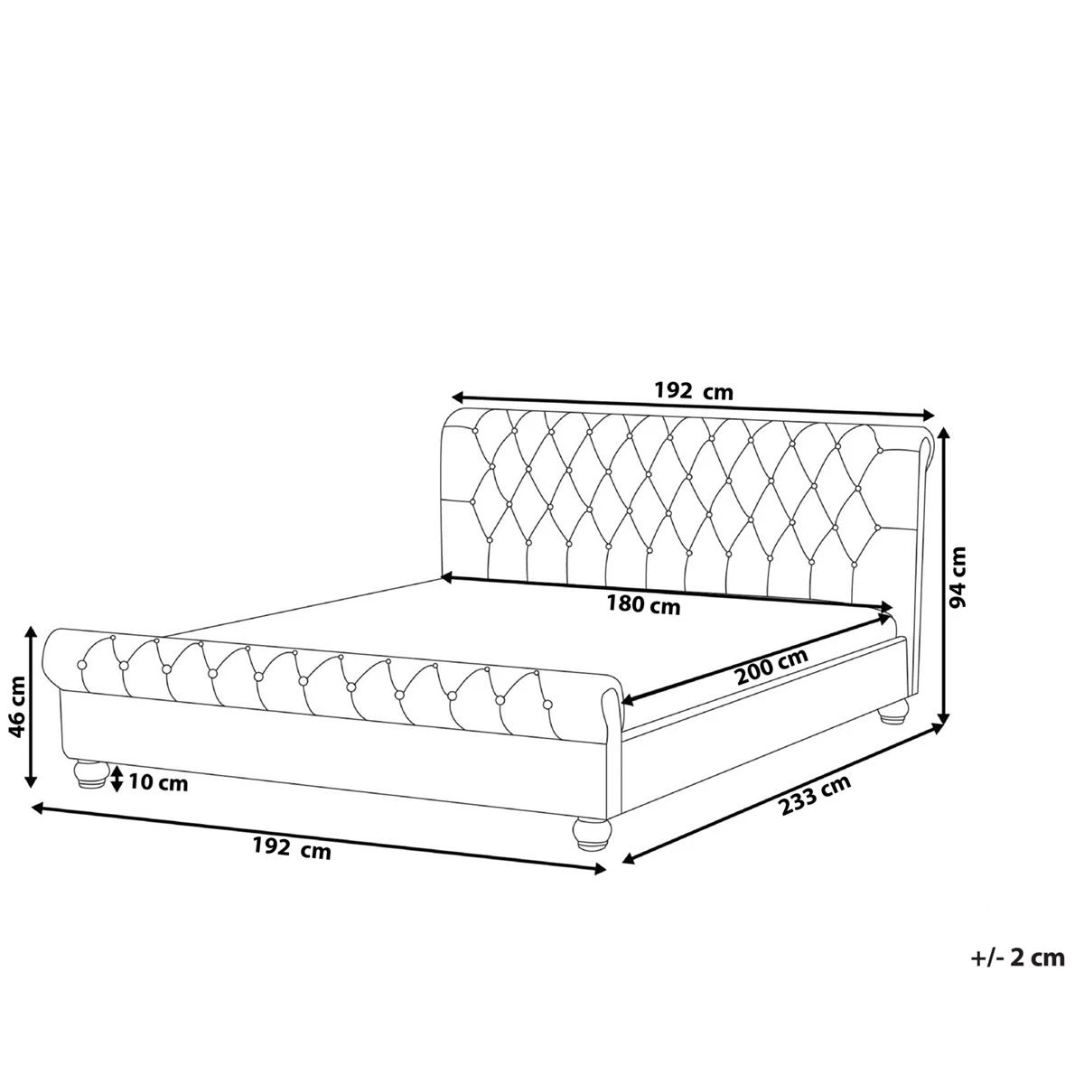 Beliani - AVALLON - Tweepersoonsbed - Zwart - 180 X 200 Cm - Fluweel - Afbeelding 11