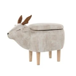Beliani - REINDEER - Hocker - Beige - Polyester