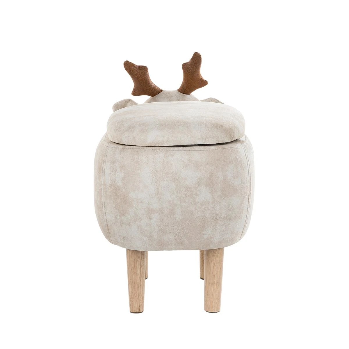 Beliani - REINDEER - Hocker - Beige - Polyester - Afbeelding 6