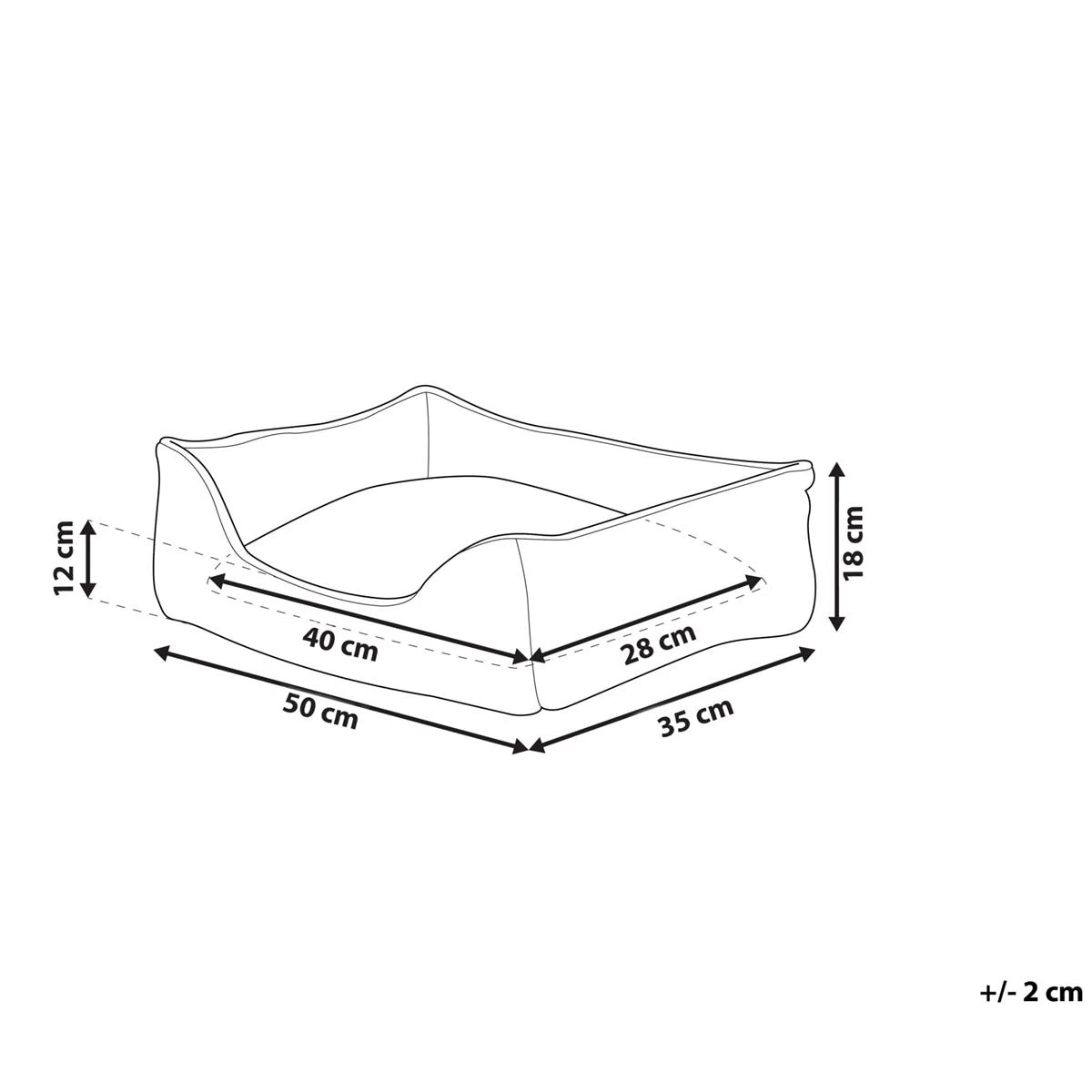 Beliani - IZMIR - Dierenbed - 50 Cm - Beige - Fluweel - Afbeelding 8