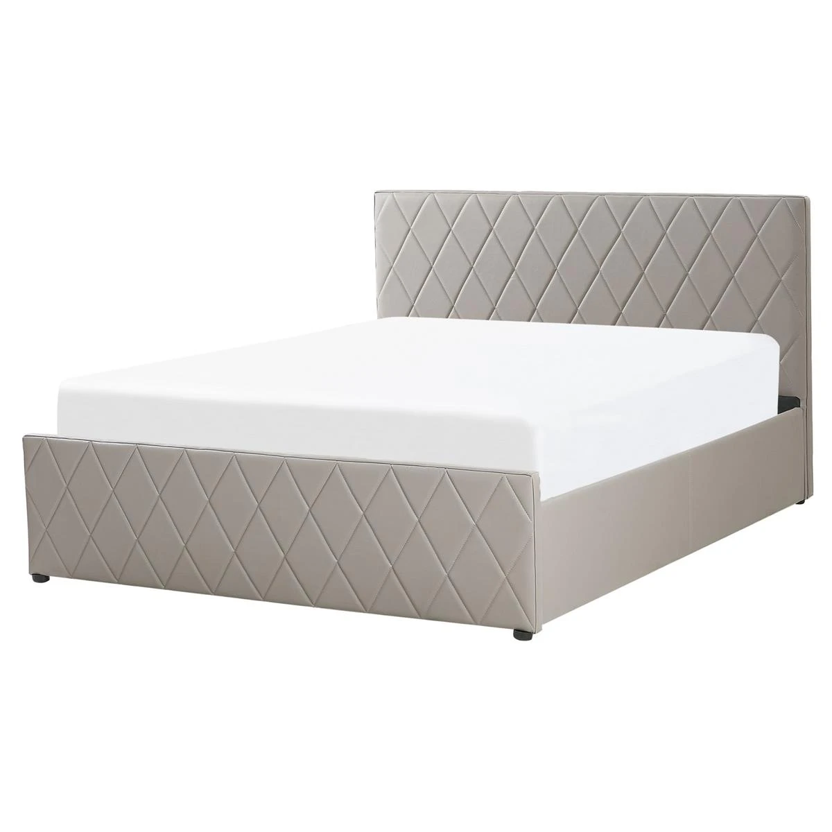 Beliani-ROCHEFORT-Bed Met Opbergruimte-Grijs-160 X 200 Cm-Kunstleer - Afbeelding 5