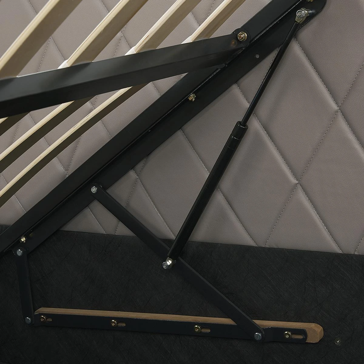 Beliani-ROCHEFORT-Bed Met Opbergruimte-Grijs-160 X 200 Cm-Kunstleer - Afbeelding 10