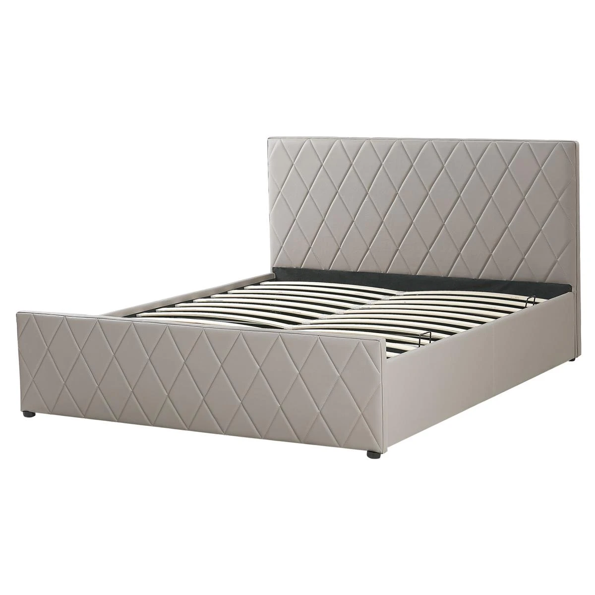 Beliani-ROCHEFORT-Bed Met Opbergruimte-Grijs-160 X 200 Cm-Kunstleer - Afbeelding 8