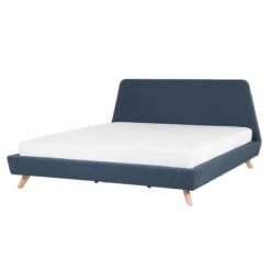 Beliani - VIENNE - Tweepersoonsbed - Blauw - 180 X 200 Cm - Polyester