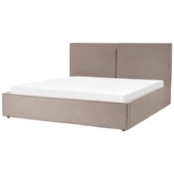 Beliani - MOISSAC - Bed - Taupe - 180 X 200 Cm - Polyester