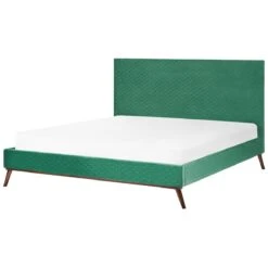 Beliani - BAYONNE - Tweepersoonsbed - Groen - 180 X 200 Cm - Fluweel