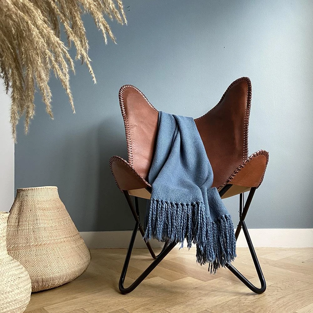 Malagoon Katoenen Plaid - Morning Blue - Afbeelding 2