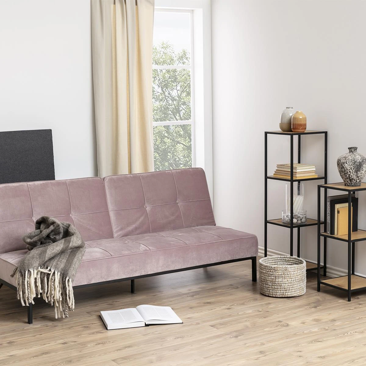 By FonQ Basic Sabine Slaapbank - Dusty Pink - Afbeelding 2