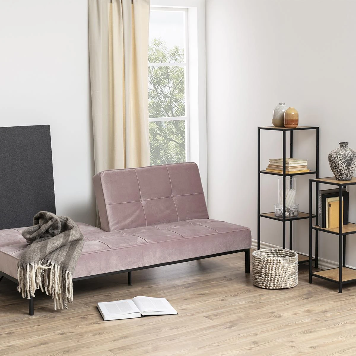 By FonQ Basic Sabine Slaapbank - Dusty Pink - Afbeelding 9