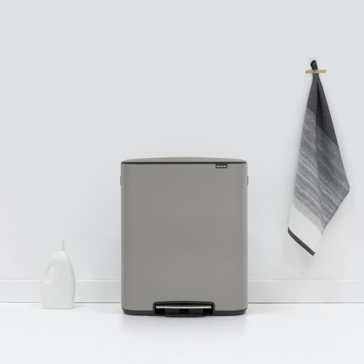Brabantia Bo Pedaalemmer 2 X 30 L - Mineral Concrete Grey - Afbeelding 12