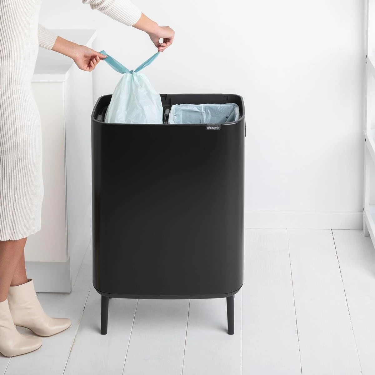 Brabantia Bo Touch Bin Hi Afvalemmer 2 X 30 L - Zwart - Afbeelding 15