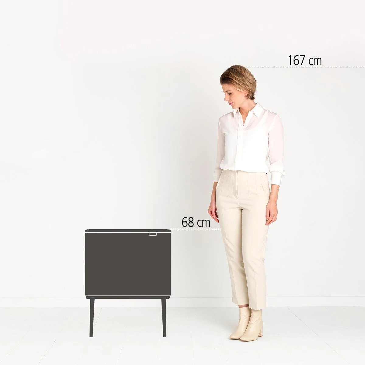 Brabantia Bo Touch Bin Afvalemmer 11 + 23 L - Vingerafdrukvrij - Zilver - Afbeelding 3