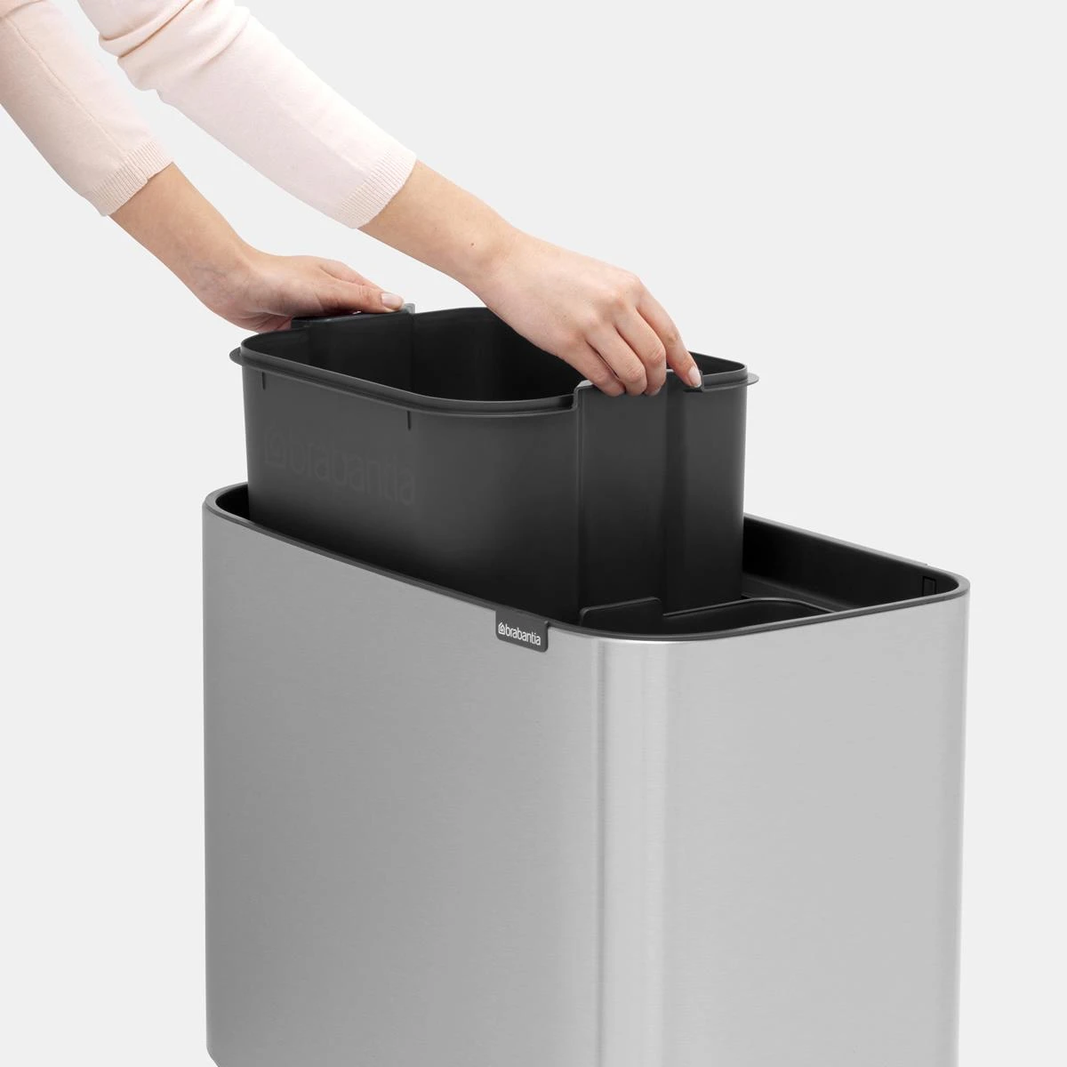 Brabantia Bo Touch Bin Afvalemmer 11 + 23 L - Vingerafdrukvrij - Zilver - Afbeelding 12
