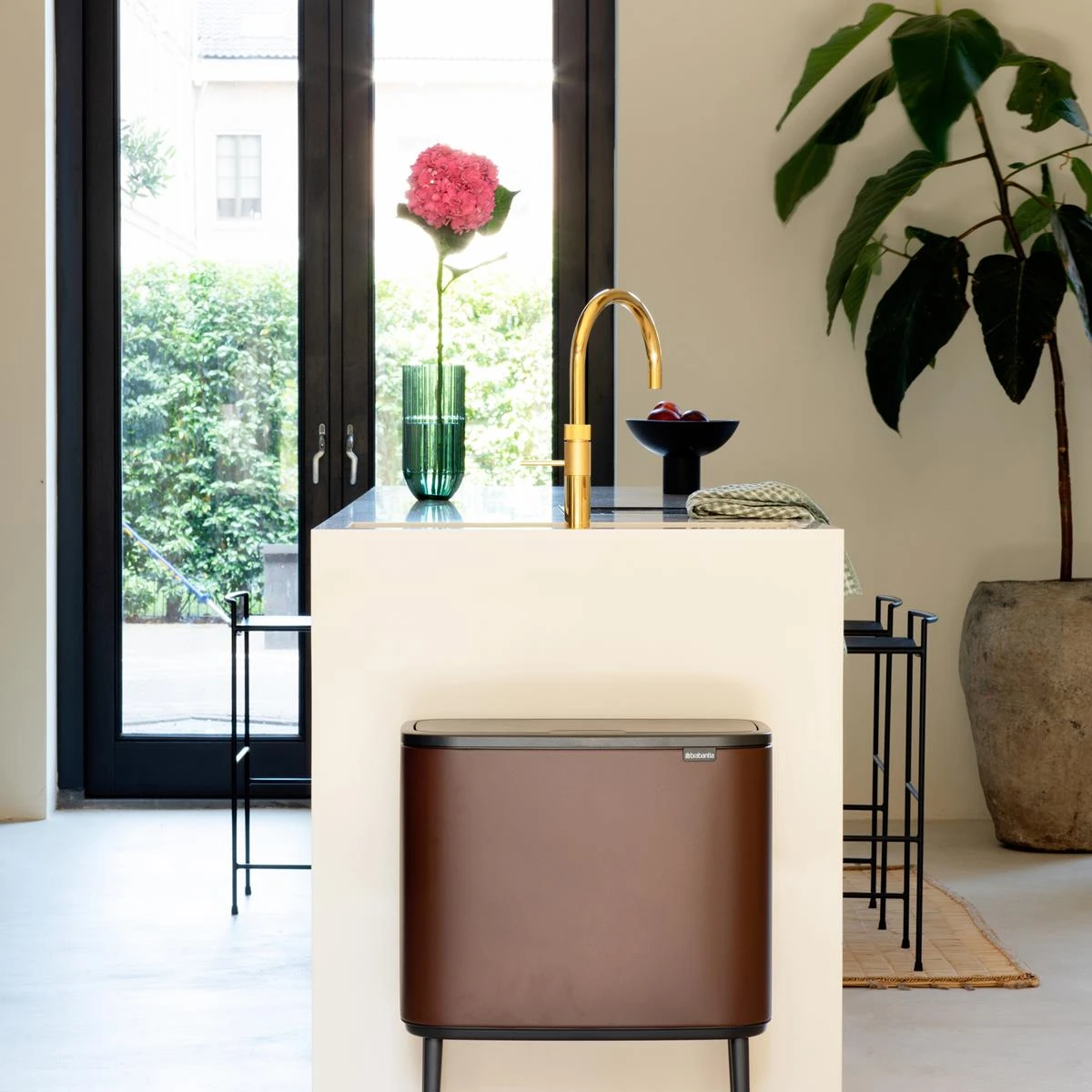 Brabantia Bo Touch Bin Afvalemmer 11 + 23 L - Mineral Cosy Brown - Afbeelding 2