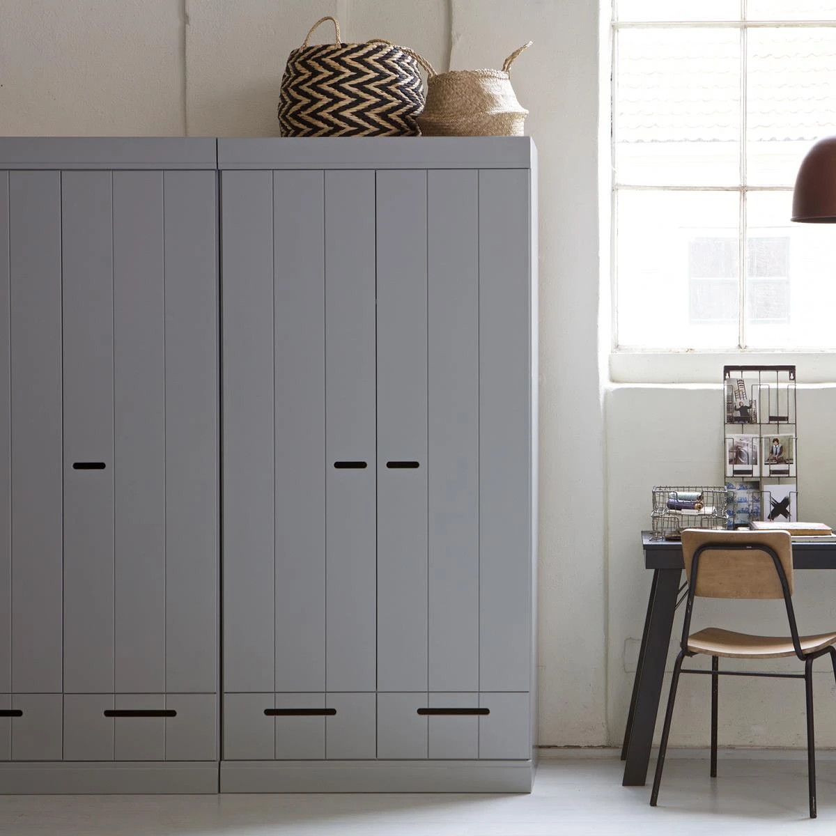 Woood Connect Kast 2-deurs Met Lades, Planken En Roede - Afbeelding 4