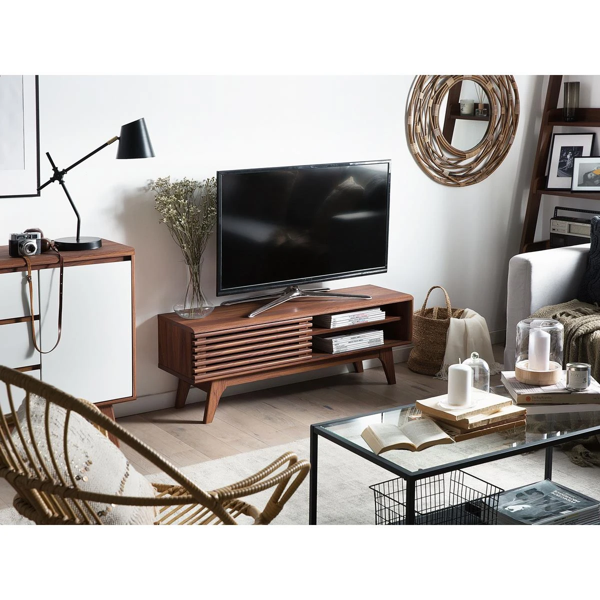 Beliani - TOLEDO - TV-meubel - Donkere Houtkleur - MDF - Afbeelding 2