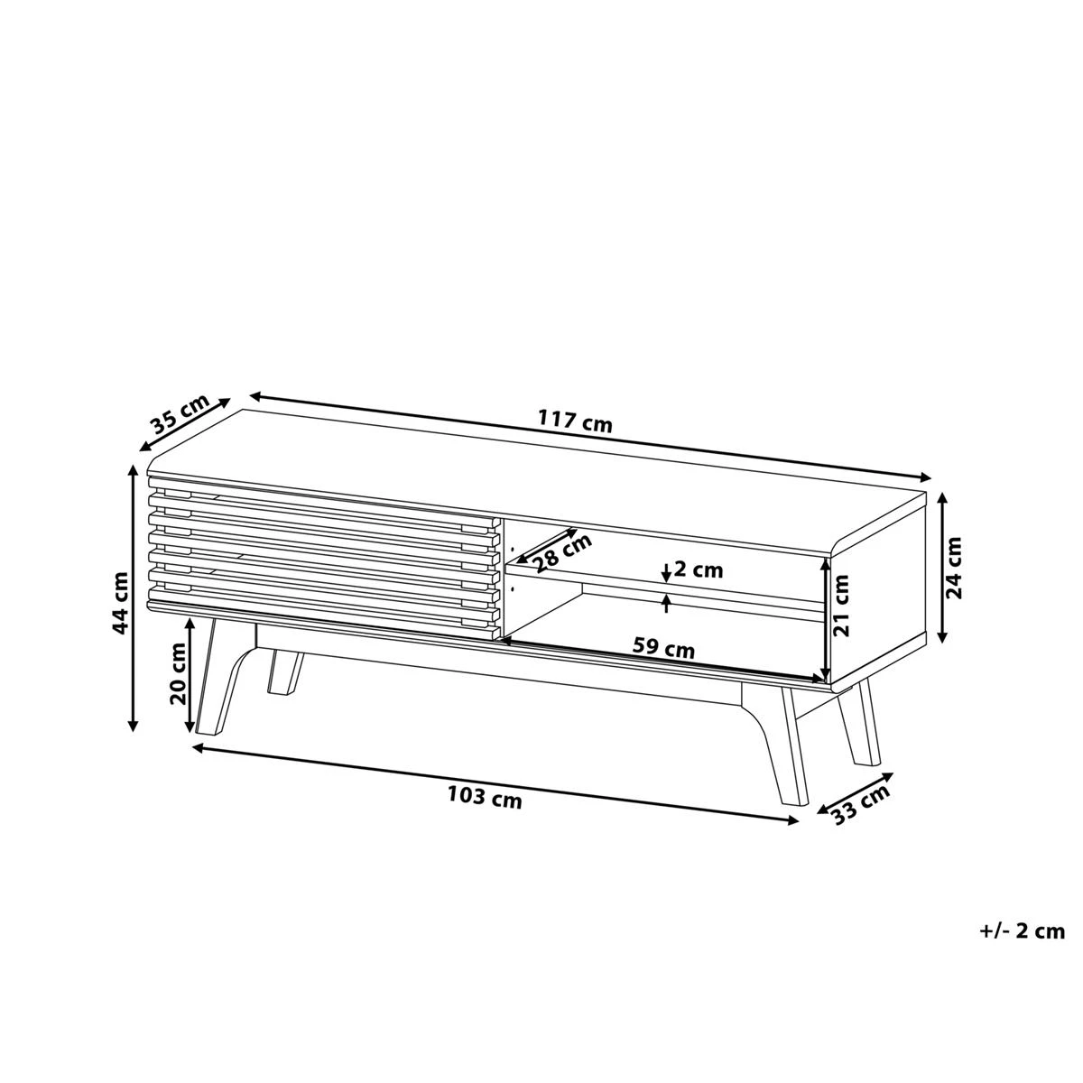 Beliani - TOLEDO - TV-meubel - Donkere Houtkleur - MDF - Afbeelding 12