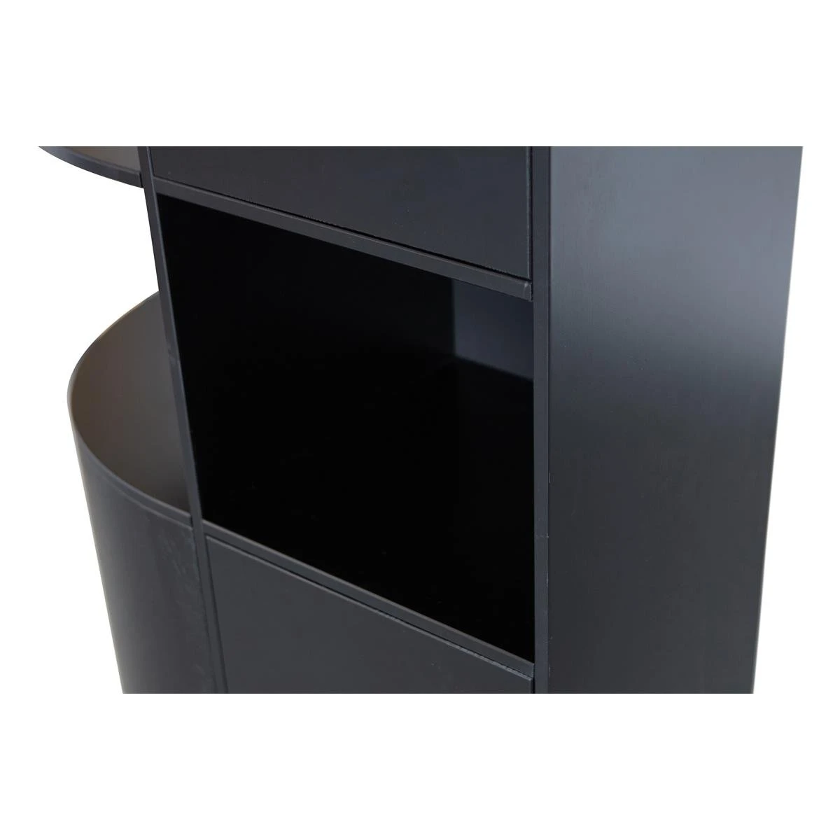 WOOOD Exclusive Finca Opbergkast Rond Links - Zwart - 210x78x40 - Afbeelding 2