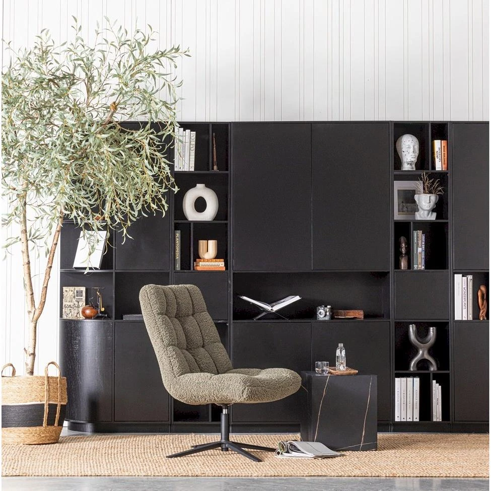 WOOOD Exclusive Finca Opbergkast Rond Links - Zwart - 210x78x40 - Afbeelding 12