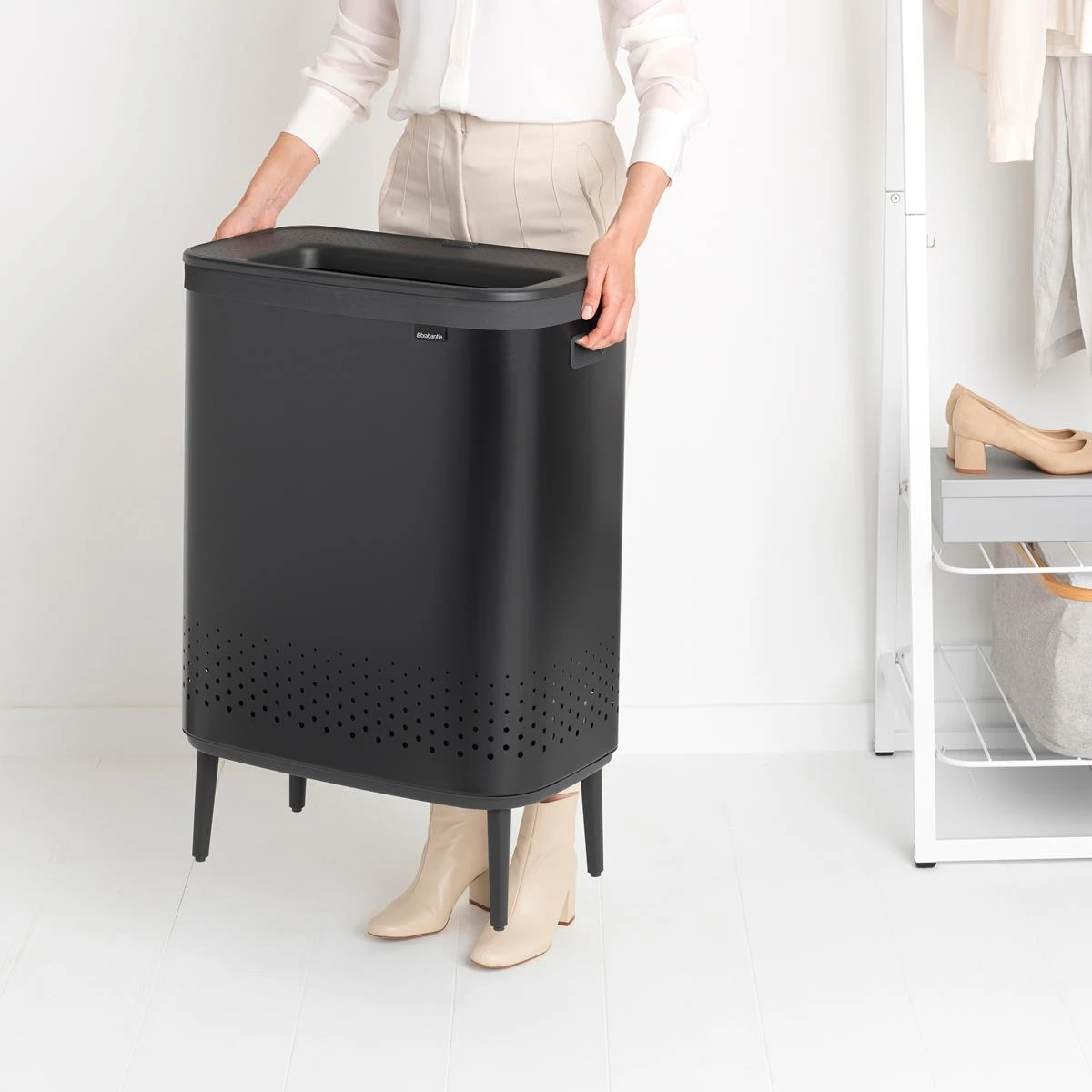 Brabantia Bo Hi Wasbox 2 X 45 L - Matt Black - Afbeelding 4