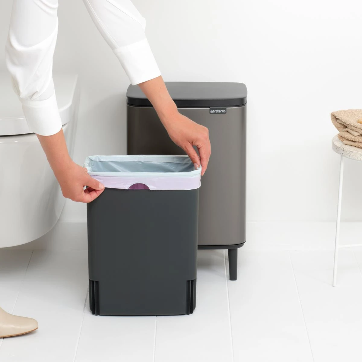 Brabantia Bo Hi Afvalemmer 12 L - Platinum - Afbeelding 2