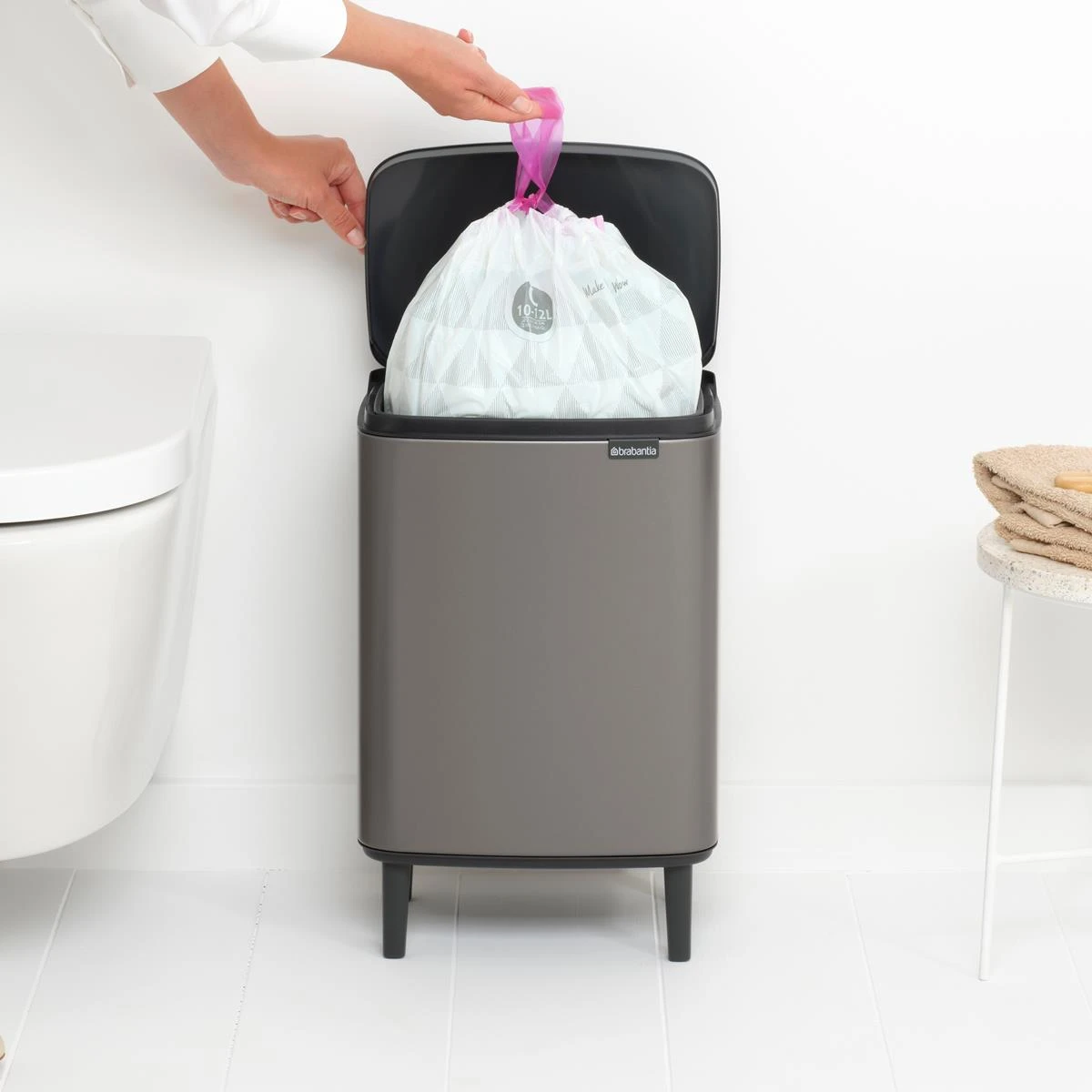 Brabantia Bo Hi Afvalemmer 12 L - Platinum - Afbeelding 7