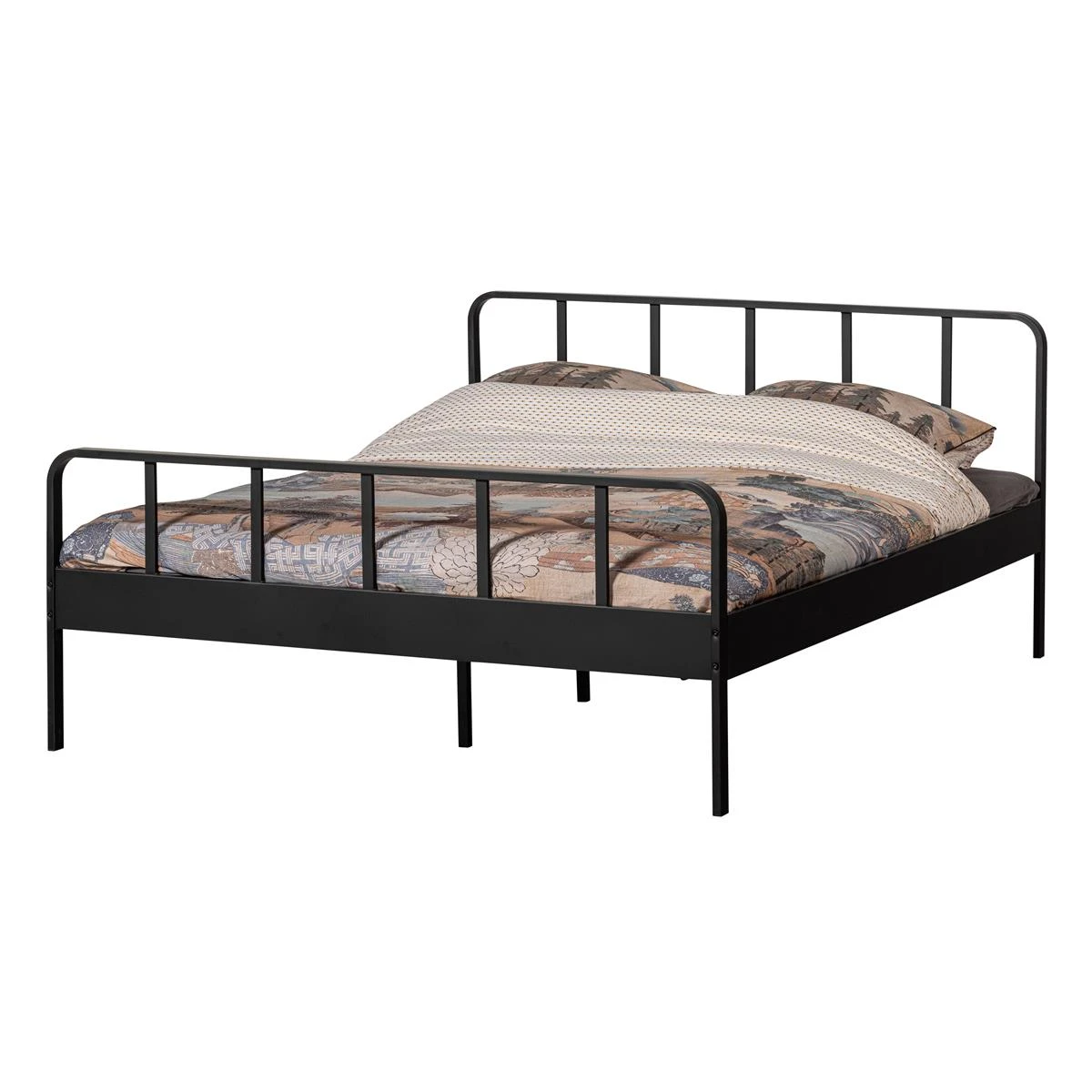 WOOOD Tweepersoonsbed Mees - Metaal - Zwart - 90x208x165 - Afbeelding 6