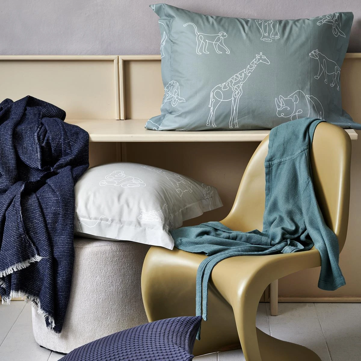 Vandyck Animal Kids Kinderdekbedovertrek 120 X 150 Cm - Pale Olive - Afbeelding 2