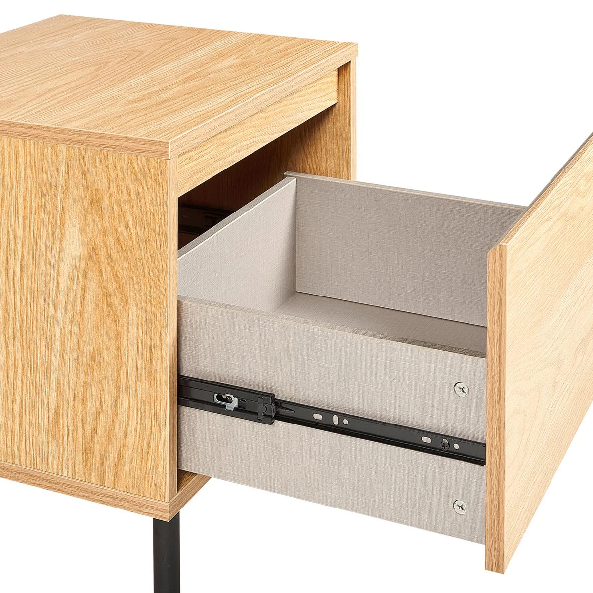 Beliani - NIKEA - Nachtkastje - Lichthout - MDF - Afbeelding 6