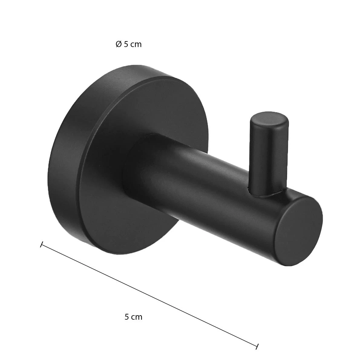 QUVIO Handdoekhouder Staal Haakje - Zwart - Afbeelding 3