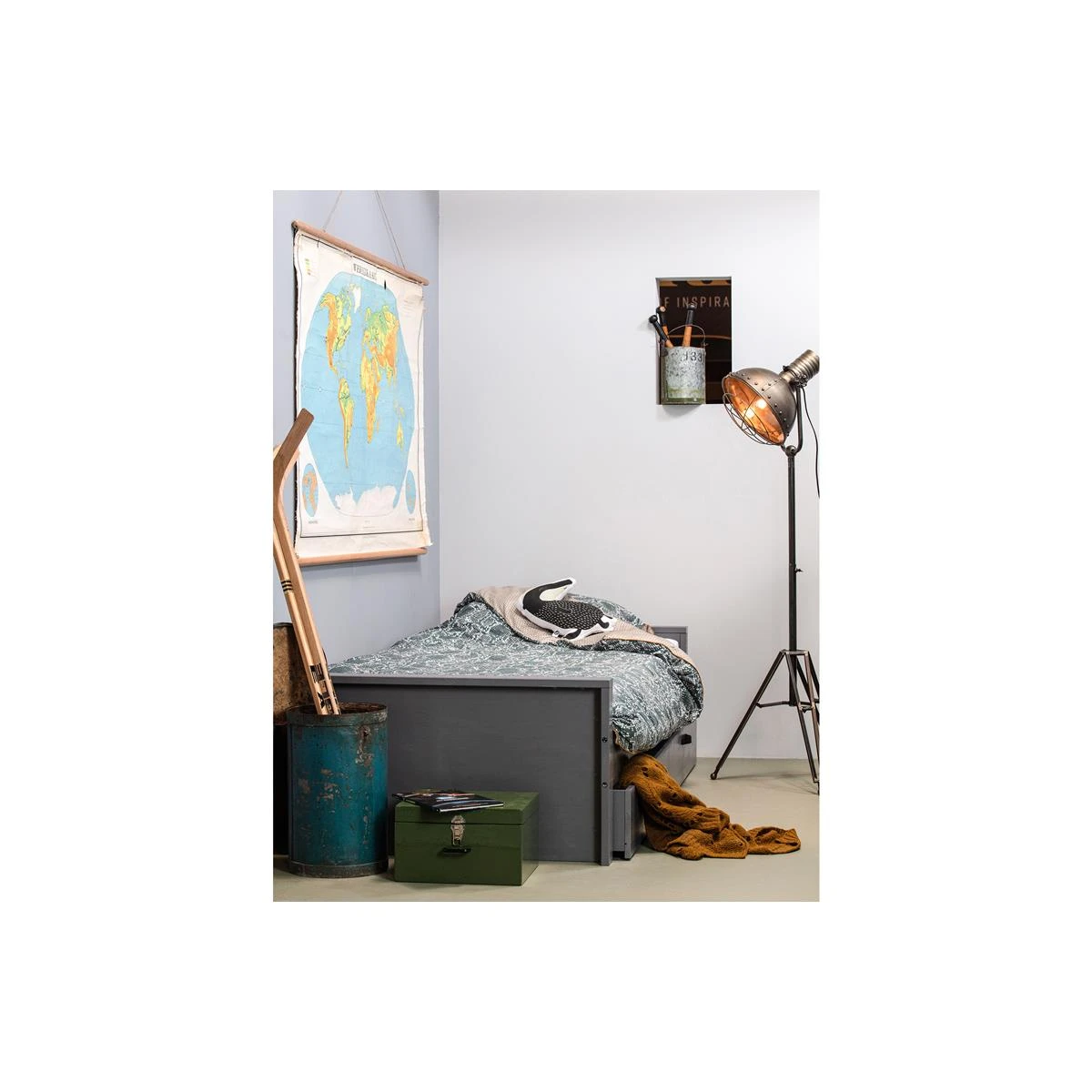 WOOOD Morris Bed Incl. Bedlade|lattenrol - Grenen - Leem - Afbeelding 3