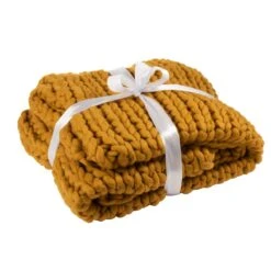 J-Line Plaid Gebreid Acryl Oker