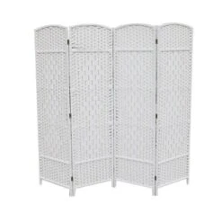 LW Collection Kamerscherm 4 Panelen Wit 170x160cm